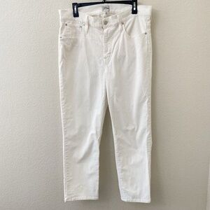 J Crew Ankle Pants Womens Size 33 White Corduroy Vintage Slim Straight Leg